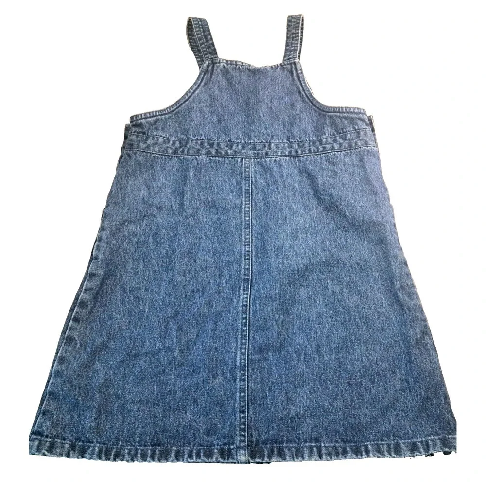 Girl's 6X JUST FRIENDS Denim Blue Jean‎ Dress Jumper Classic Embroidered Cotton